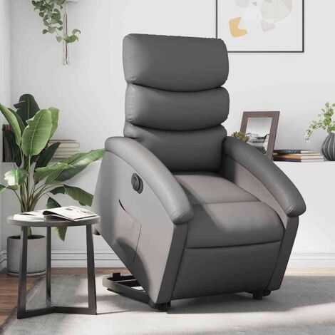 vidaXL Relaxsessel mit Aufstehhilfe Elektrisch Grau Kunstleder (1/5)