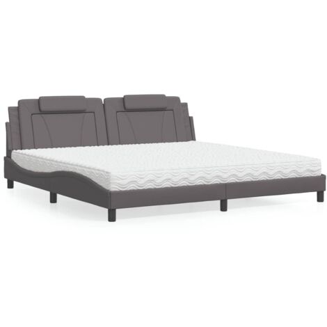 Bett "Viana" mit Matratze Grau 200x200 cm Kunstleder vidaXL (1/5)