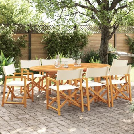 vidaXL Klappbare Gartenstühle Set von 8 cremeweiß Stoff