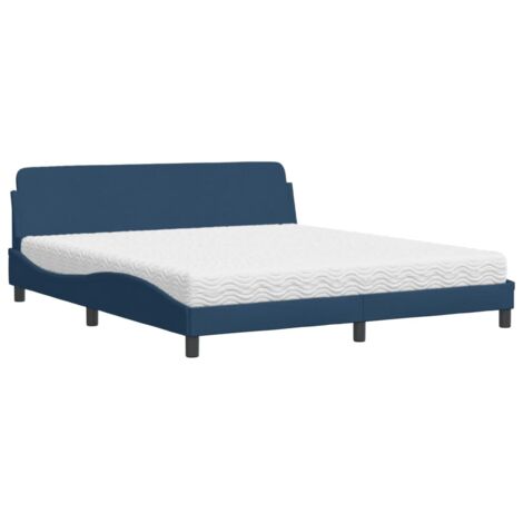 Bett mit Matratze Blau 180x200 cm Stoff vidaXL420529 (1/5)