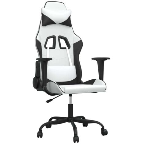 Gaming-Stuhl Weiß und Schwarz Kunstleder vidaXL