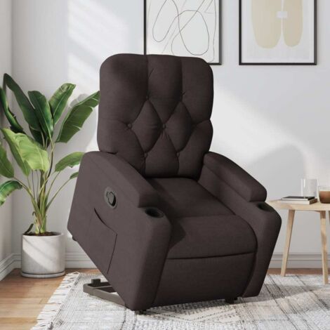 Relaxsessel mit Aufstehhilfe Dunkelbraun Stoff vidaXL