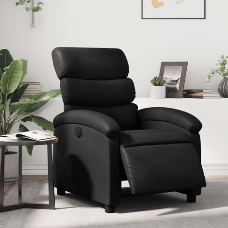 Elektrischer Recliner Sessel Schwarz Kunstleder