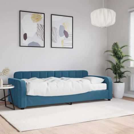 Tagesbett mit Matratze Blau 80x200 cm Samt vidaXL