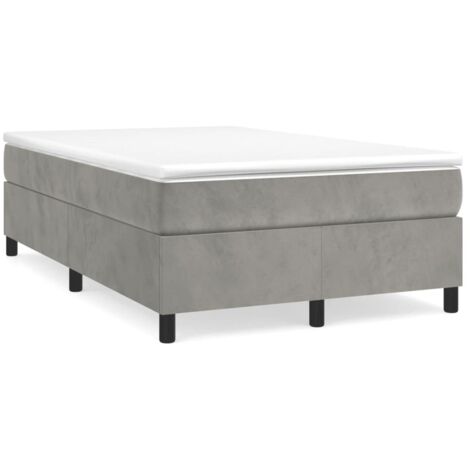 Bettgestell mit Lattenrost und grauem Matratze 120x190cm Velvet