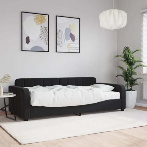 Tagesbett mit Matratze Schwarz 90x200 cm Samt vidaXL