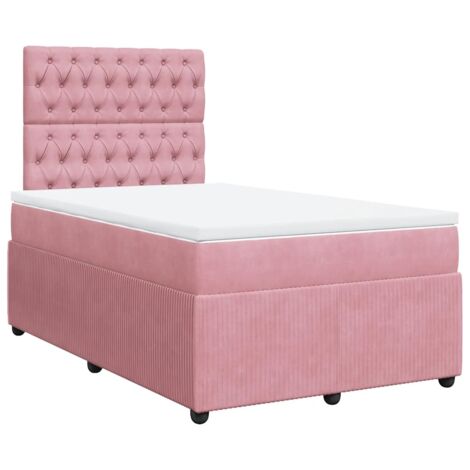 Boxspringbett mit Matratze Rosa 120x200 cm Samt vidaXL (1/5)