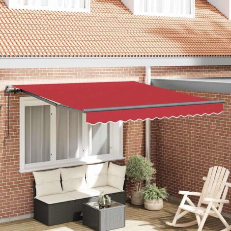 Einziehbare Markise Rot 300 x 250 cm Stoff vidaXL