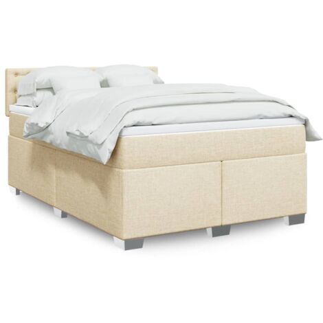 Boxspringbett mit Matratze Creme 160x200 cm Stoff vidaXL