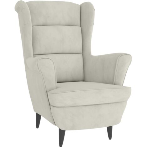vidaXL Elegant und Bequemer Cremeweiß Velours Sessel