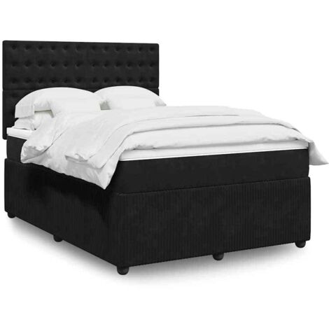 Boxspringbett mit Matratze Schwarz 160x200 cm Samt vidaXL (1/5)