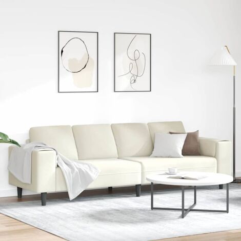 Sofa Set Creme Samt vidaXL