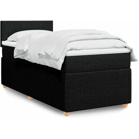 Boxspringbett mit Matratze Schwarz 100x200 cm Stoff vidaXL299085 (1/5)