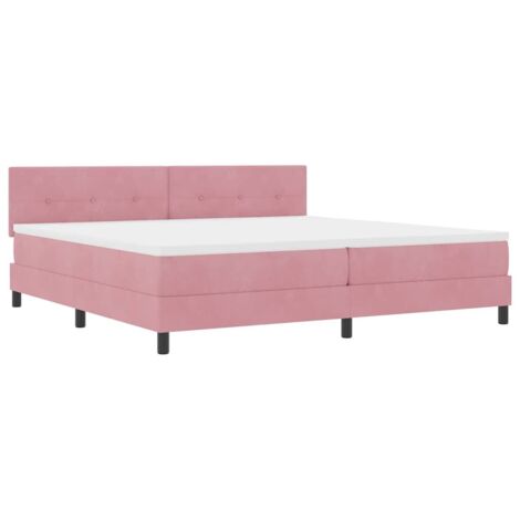 Boxspringbett mit Matratze mit Matratze Rosa 200 x 200 cm Stoff vidaXL