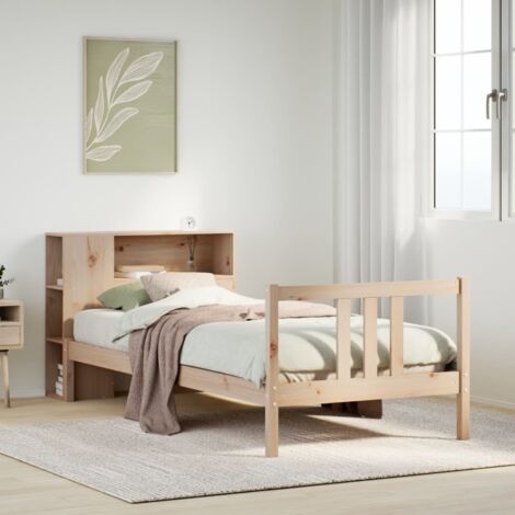Bücherregalbett ohne Matratze 75x190 cm Massivholz Kiefer vidaXL995871 (1/5)