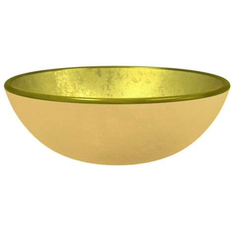 Waschtisch aus Einscheibensicherheitsglas 35x12 cm in Gold