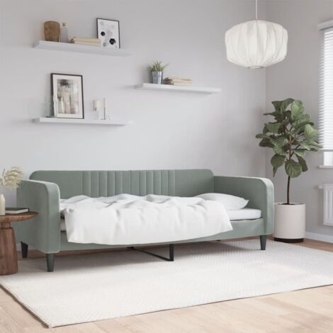Tagesbett Hellgrau 80x200 cm Samt vidaXL
