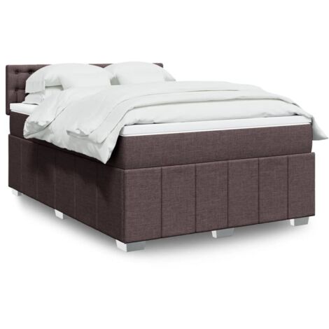 Boxspringbett mit Matratze Dunkelbraun 140x200 cm Stoff vidaXL