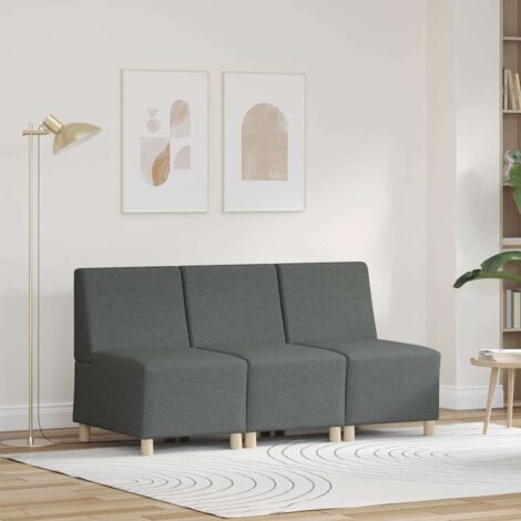 Modulares Armfreies Sofa 3 pcs Dunkelgrau 55 x 74 x 82 cm Stoff vidaXL
