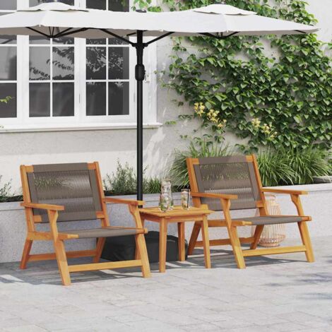 vidaXL Gartenstühle 2 Stück Grau 67x77x73 cm Massivholz Akazie