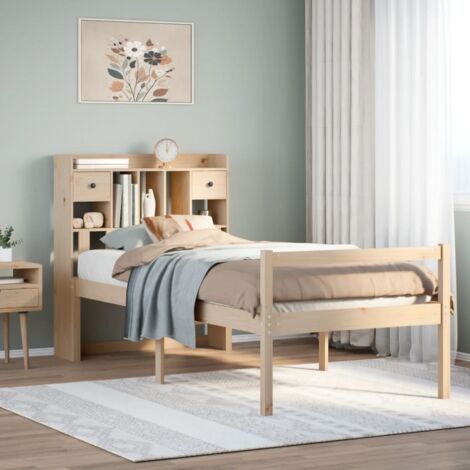 Bücherregalbett ohne Matratze 75x190 cm Massivholz Kiefer vidaXL (1/5)