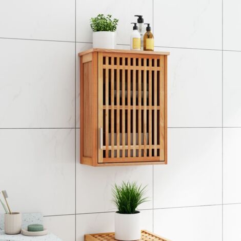 vidaXL Wand-Badschrank 42x23x60 cm Massivholz Nussbaum (1/6)