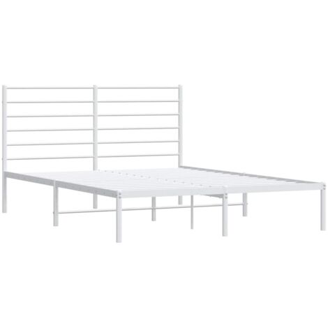 Bettgestell mit Kopfteil Metall Weiß 140x190 cm vidaXL (1/5)