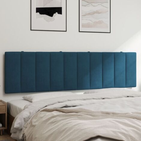 Kopfteil-Kissen "Hanko" Blau 180 cm Samt vidaXL