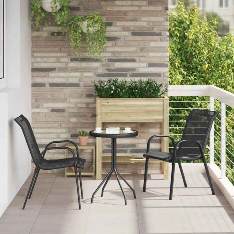 Garten Bistro Set 3 pcs Schwarz Stahl vidaXL (1/5)