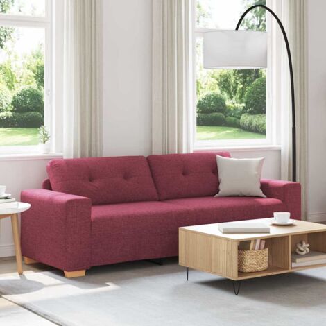 Sofa 3-Sitzer Weinrot 180 cm Stoff vidaXL311993