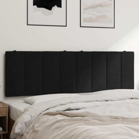 Kopfteil-Kissen "Hanko" Schwarz 160 cm Samt vidaXL