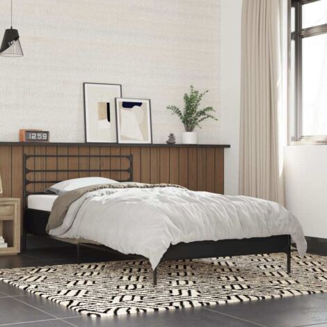 Bettgestell Schwarz 100x200 cm Holzwerkstoff und Metall vidaXL (1/5)