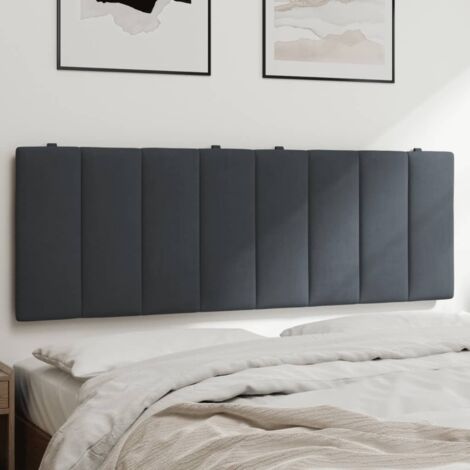 Kopfteil-Kissen Dunkelgrau 120 cm Samt vidaXL93315