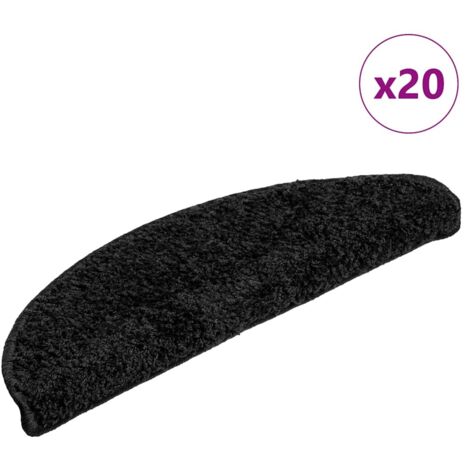 Stufenmatten 20 Stk. 56x17x3 cm Schwarz Halbrund vidaXL