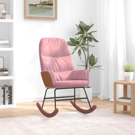 Schaukelstuhl Rosa Samt vidaXL832498