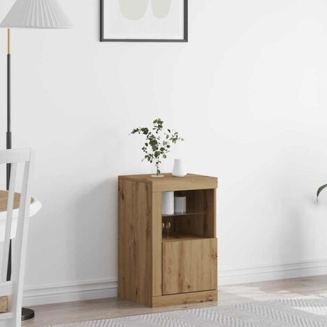 vidaXL Sideboard mit LED-Lichtern Artisan Eiche 41x37x67 cm
