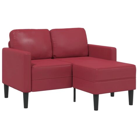 2-Sitzer-Sofa mit Chaiselongue L-Form Weinrot 125 cm Kunstleder vidaXL
