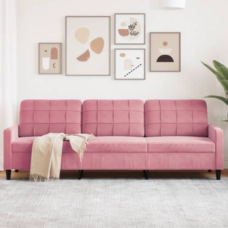 3-Sitzer-Sofa Rosa 210 cm Samt vidaXL