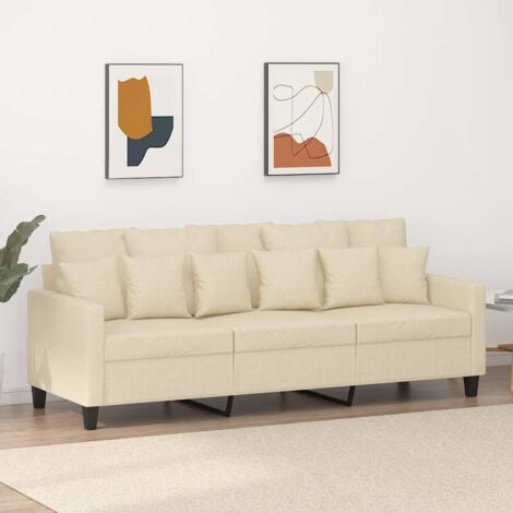 vidaXL 3-Sitzer Sofa Creme 180 cm Stoff