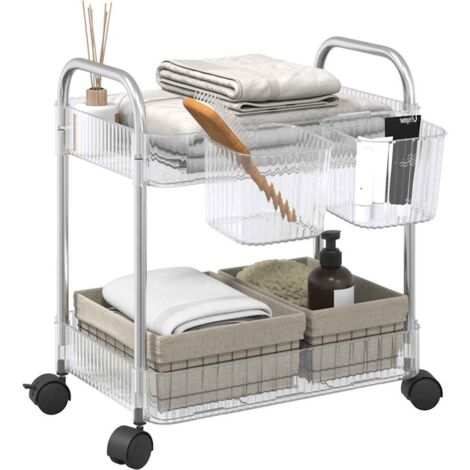 Aufbewahrungswagen 2 Etagen Transparent 37x28x43,5 cm Acryl vidaXL