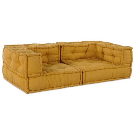 2-Sitzer-Modulsofa Gelb 140x70x36 cm Stoff vidaXL