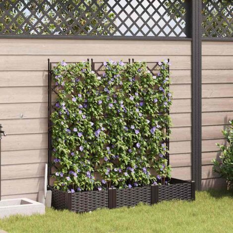 Gartenpflanzer mit Gitter 3 pcs Braun 120 x 40 x 125,5 cm PP vidaXL (1/5)