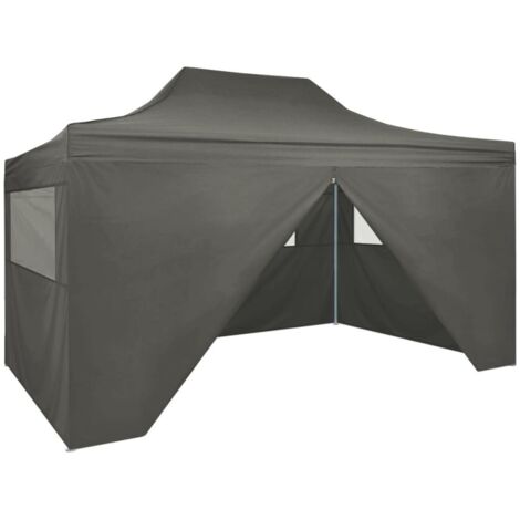 Faltzelt Pop-Up mit 4 Seitenwänden 3 x 4,5 m Anthrazit vidaXL
