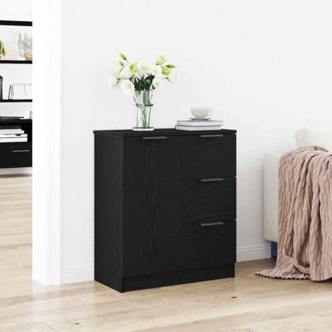Sideboard Schwarz Eichen-Optik 60 x 30 x 70 cm Holzwerkstoff vidaXL