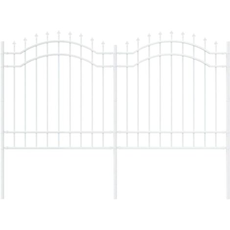Gartenzaun Weiß 165 cm Pulverbeschichteter Stahl vidaXL