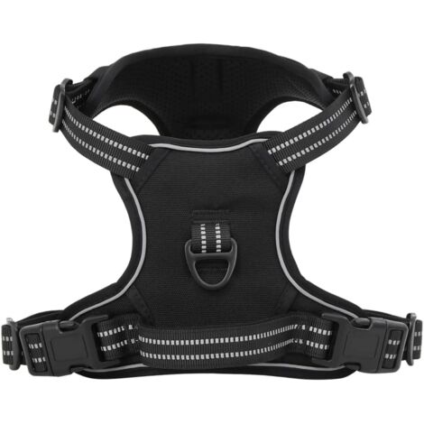 Hundegeschirr mit Leine & Halsband Verstellbar Schwarz M vidaXL112088
