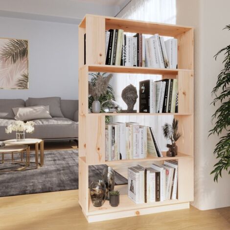 vidaXL Bücherregal aus Massivholz Kiefer 80x25x132 cm braun