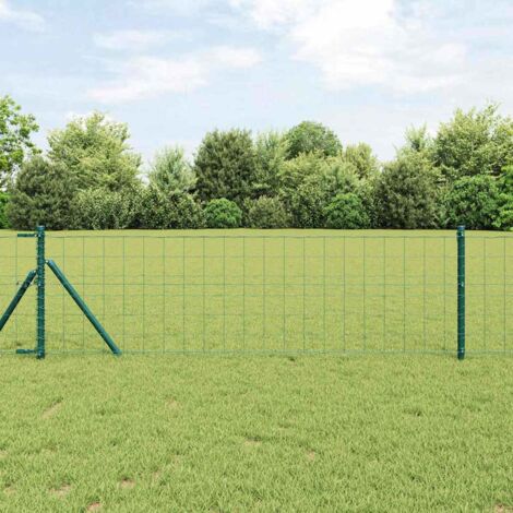 Eurozaun Grün 0,4 x 25 m PVC-beschichtetes Eisen vidaXL