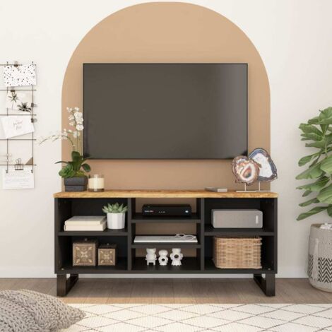 TV-Schrank 100x33x46 cm Massivholz Mango & Holzwerkstoff vidaXL (1/5)