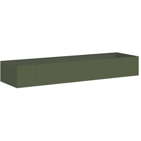 Pflanzgefäß Olivgrün 280x80x40 cm Stahl vidaXL
